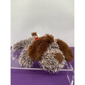 Best Made Toys CNYANHENYAN 2018 Brown Frosted Dog 10 Inch Red Bow Plush Stuffed